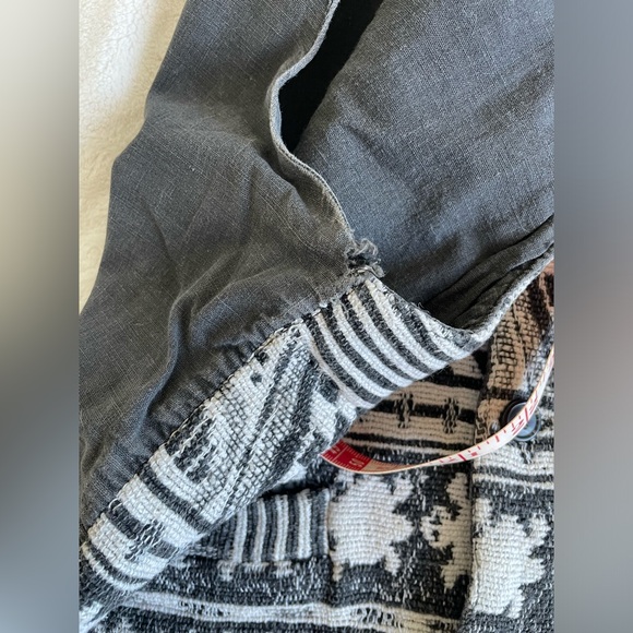 Vintage button down vest 100% cotton natural fiber grey and white pattern - Picture 10 of 10